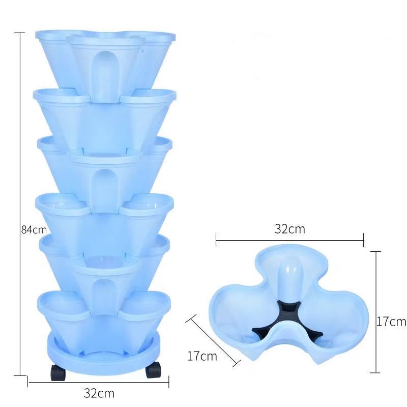 Hydroponic Tower Planter - Многоярусный пластиковый горшок для клубники и